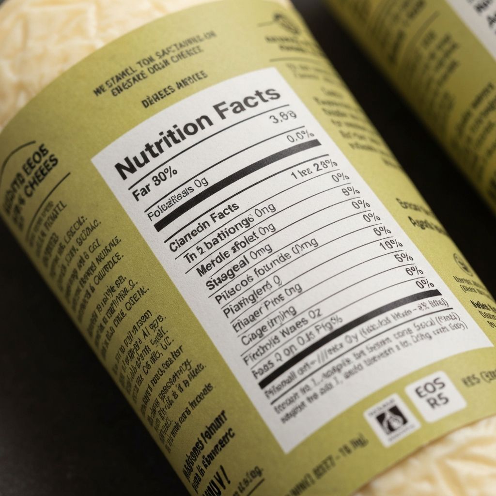 Zutatenliste und Nährwerttabelle auf Verpackung